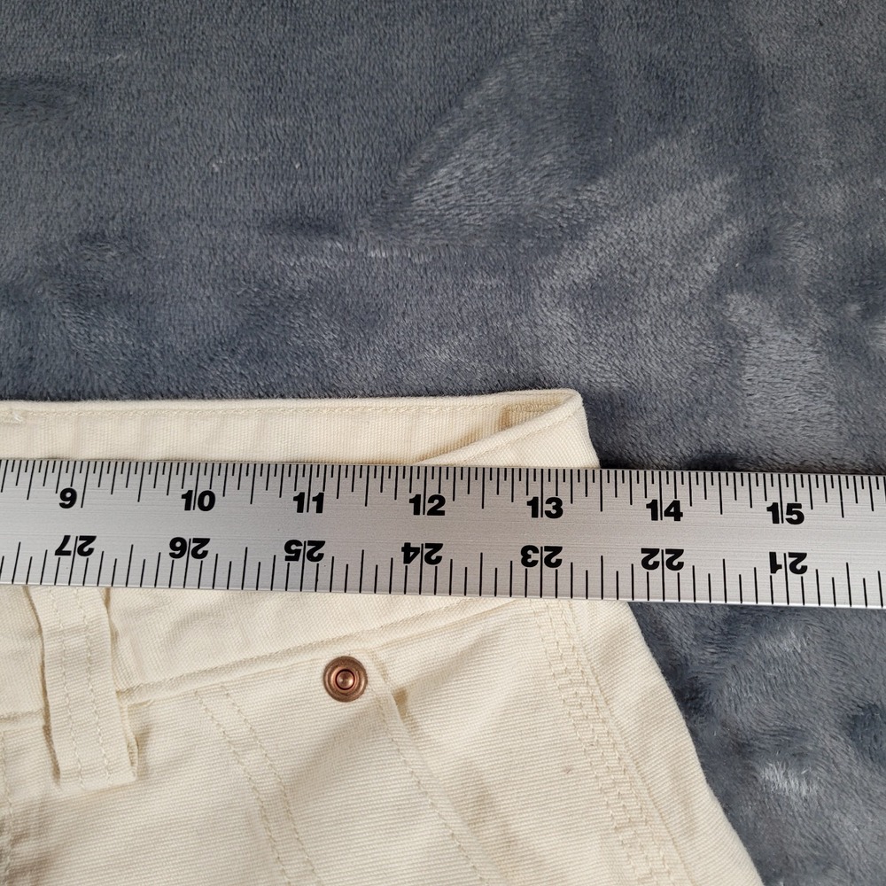 Duluth Wide Leg Capri Pants Women's 4 Cream Cotton Carpenter Utility - Picture 4 of 10
